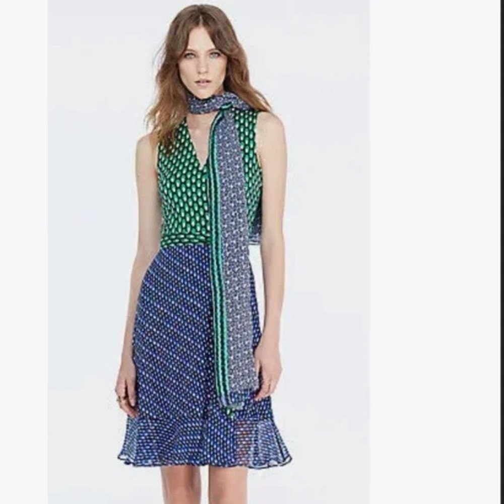 Diane Von Furstenberg Bethanie Dot Silk Wrap Dress Like New Sz 2